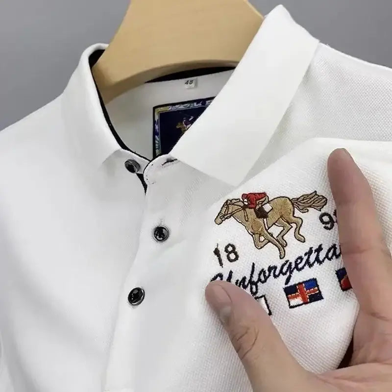 Men's Casual Embroidered Polo Shirt