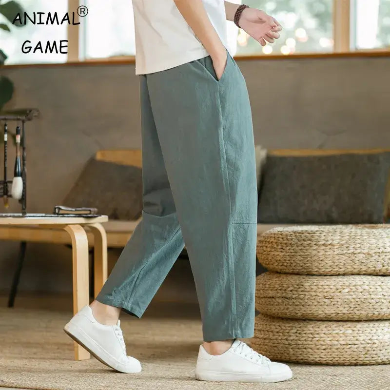 Men's Cotton Linen Casual Streetwear Pants