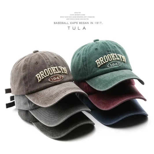 2023 High Quality Brooklyn Embroidery Snapback Hat for Men Vintage Black Green Washed Baseball Caps for Women Gorras Hombre
